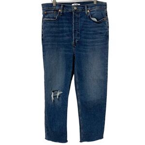 Re/Done | Jeans 70's Ultra High Rise Stove Pipe Distressed- Size 32
